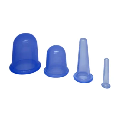 4-teiliges Schröpf-Set (Farbe: Sanftes Ozean blau)